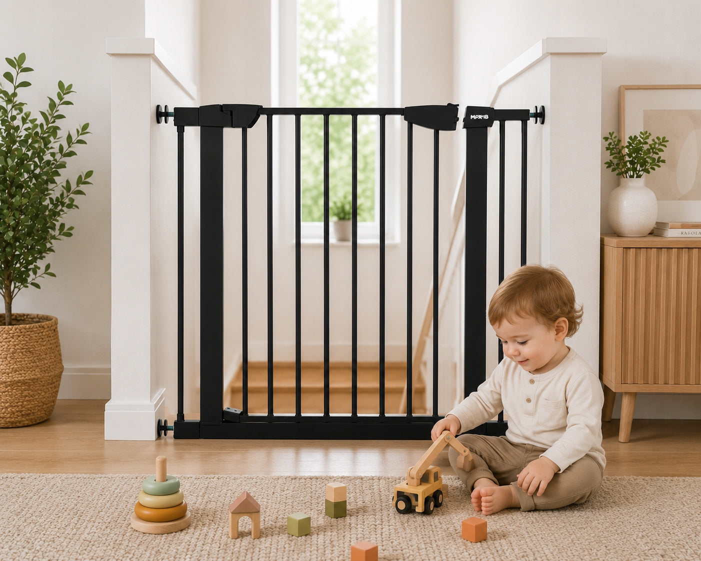 Protective Gate Expansion Door Stairs 76-103cm Children Dog HanksKids Packaging status original