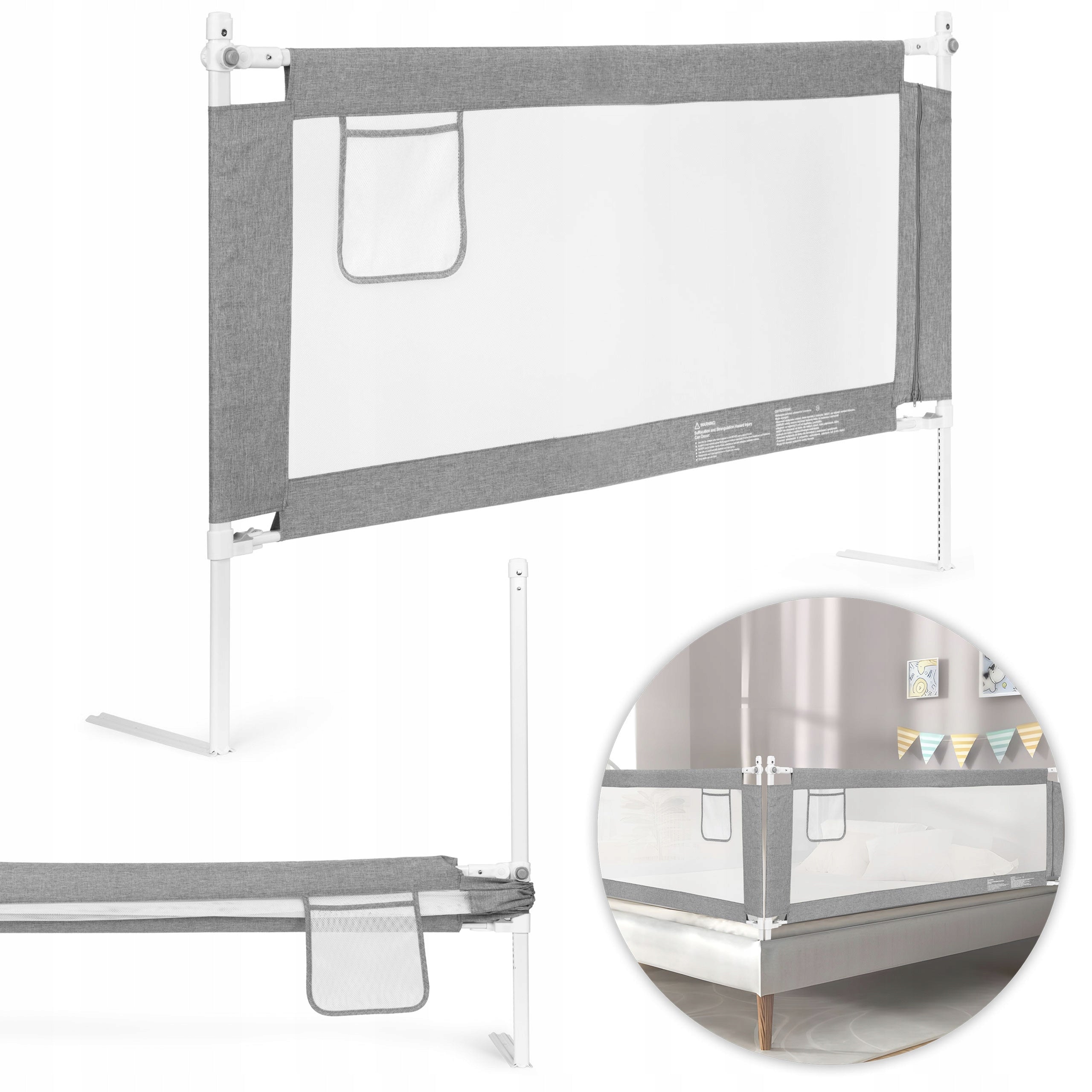 Protective barrier for bed 150 cm cover child protection