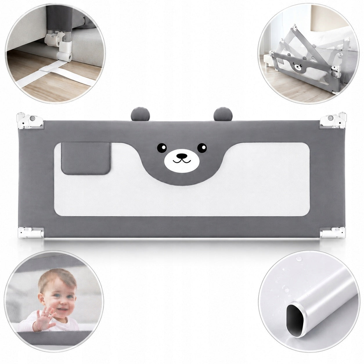 Protective barrier for bed 200 cm safety gate for child 95 cm Manufacturer code 0702