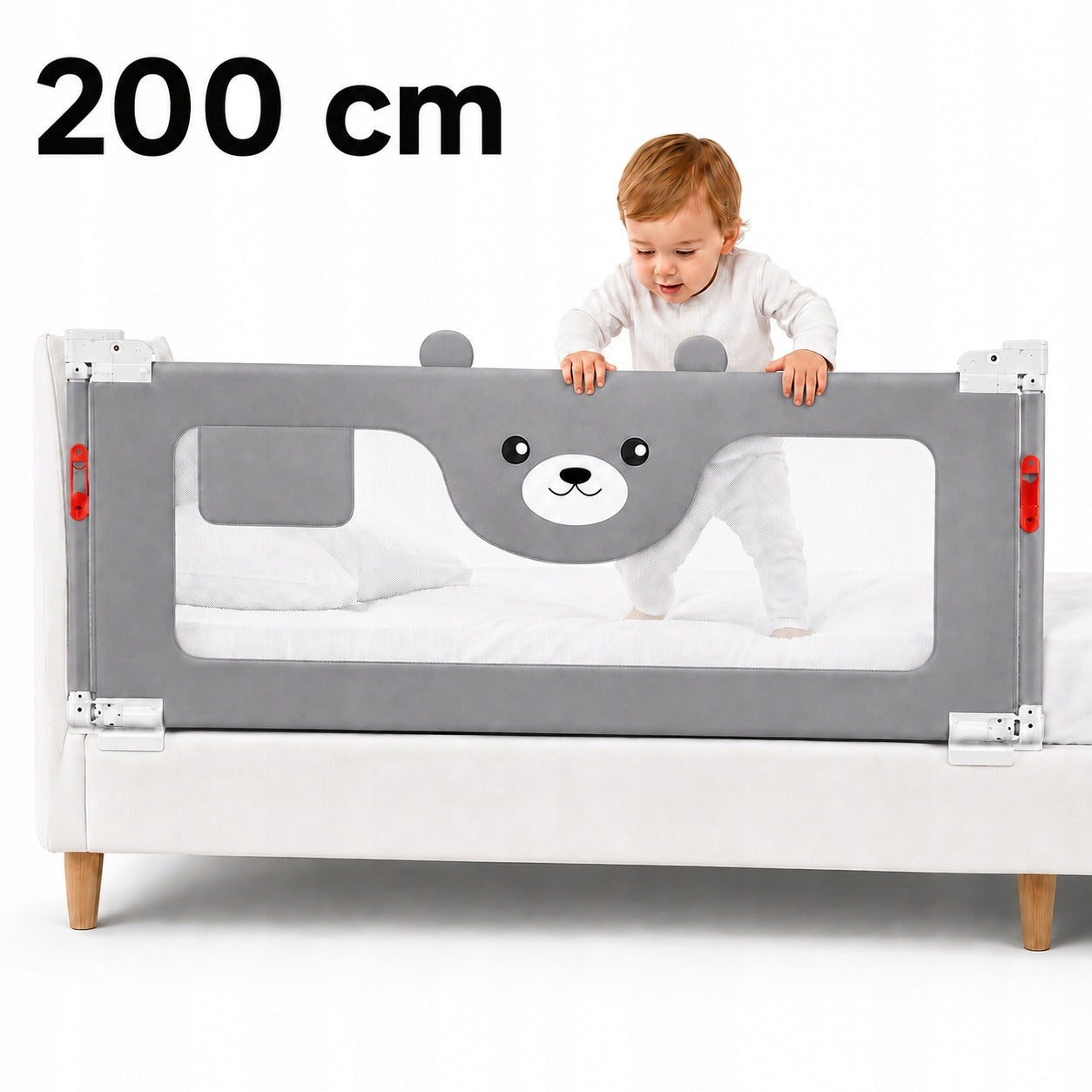 Protective barrier for bed 200 cm safety gate for child 95 cm