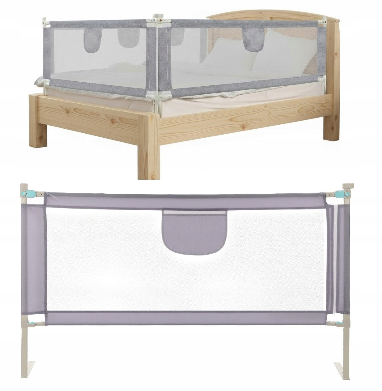 Protective barrier for bed ADJUSTABLE child protection 180x70cm I009