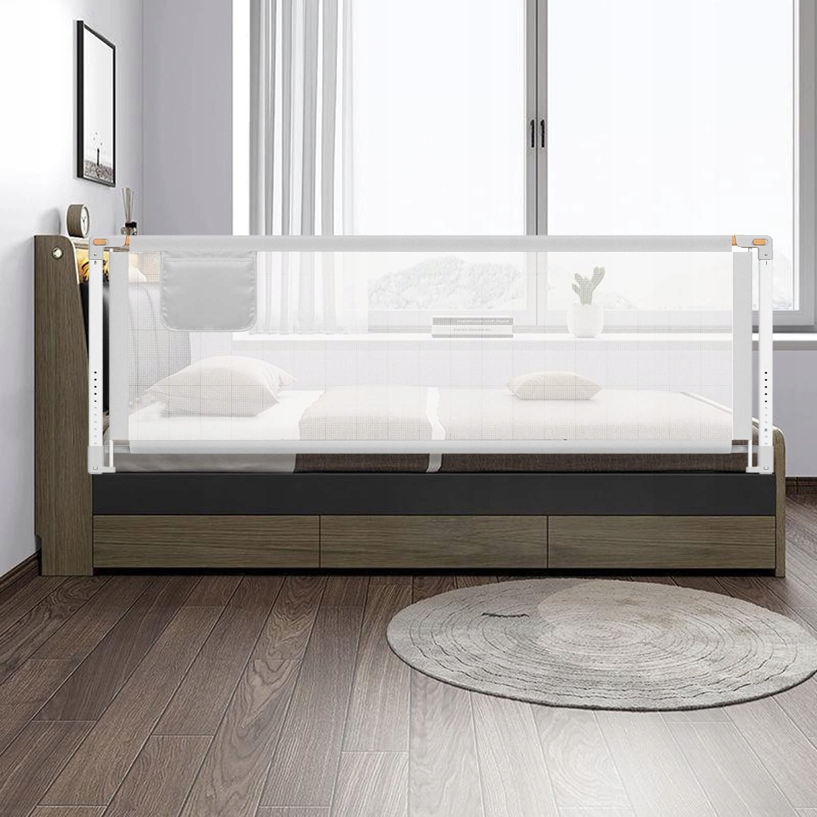 Protective barrier for bed Adjustable child protection 200x70cm Packaging status original