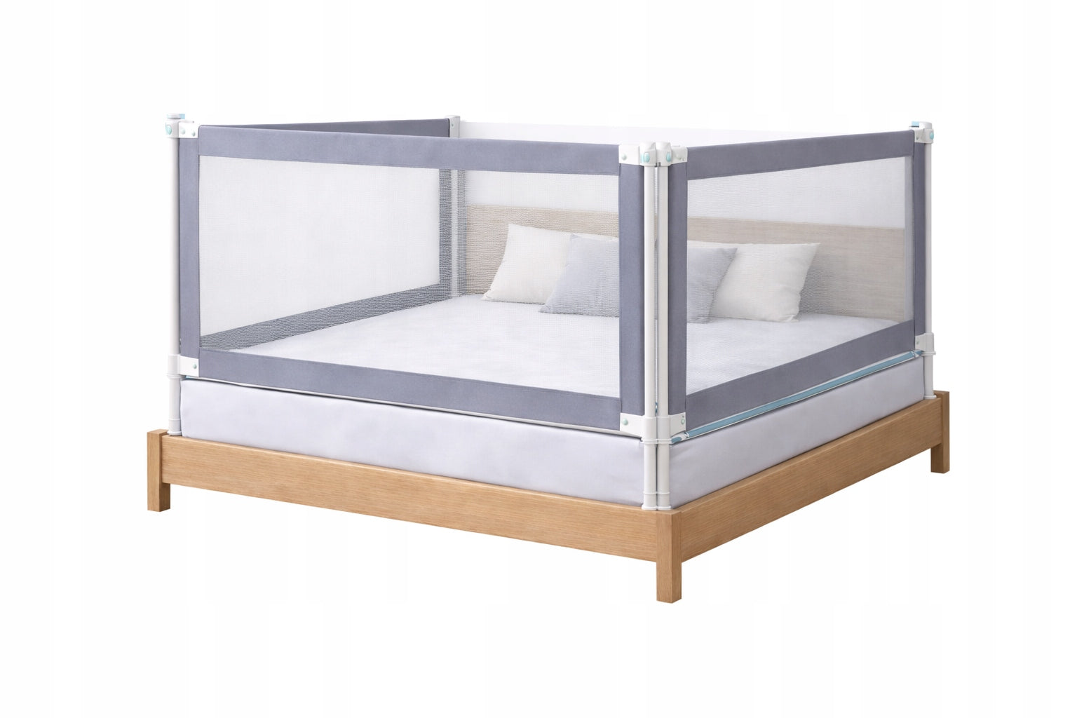 Protective barrier for bed EXTRA HIGH – 3 sides 200x180 cm Lapchu