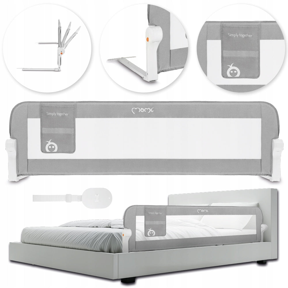 Protective barrier for bed - MoMi LEXI PLUS grey - safety gate
