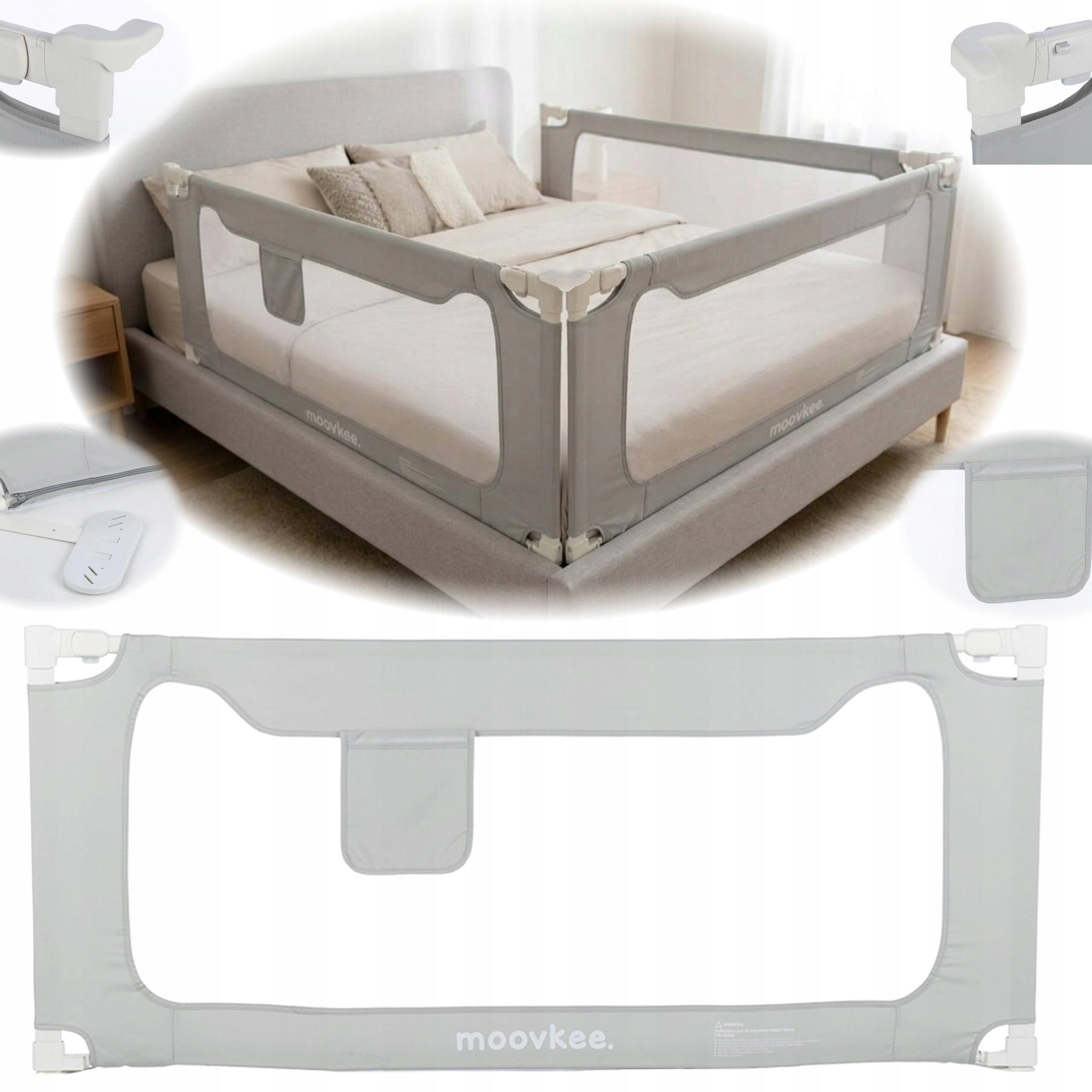 Protective barrier for bed Moovkee. folding safety gate 180 cm