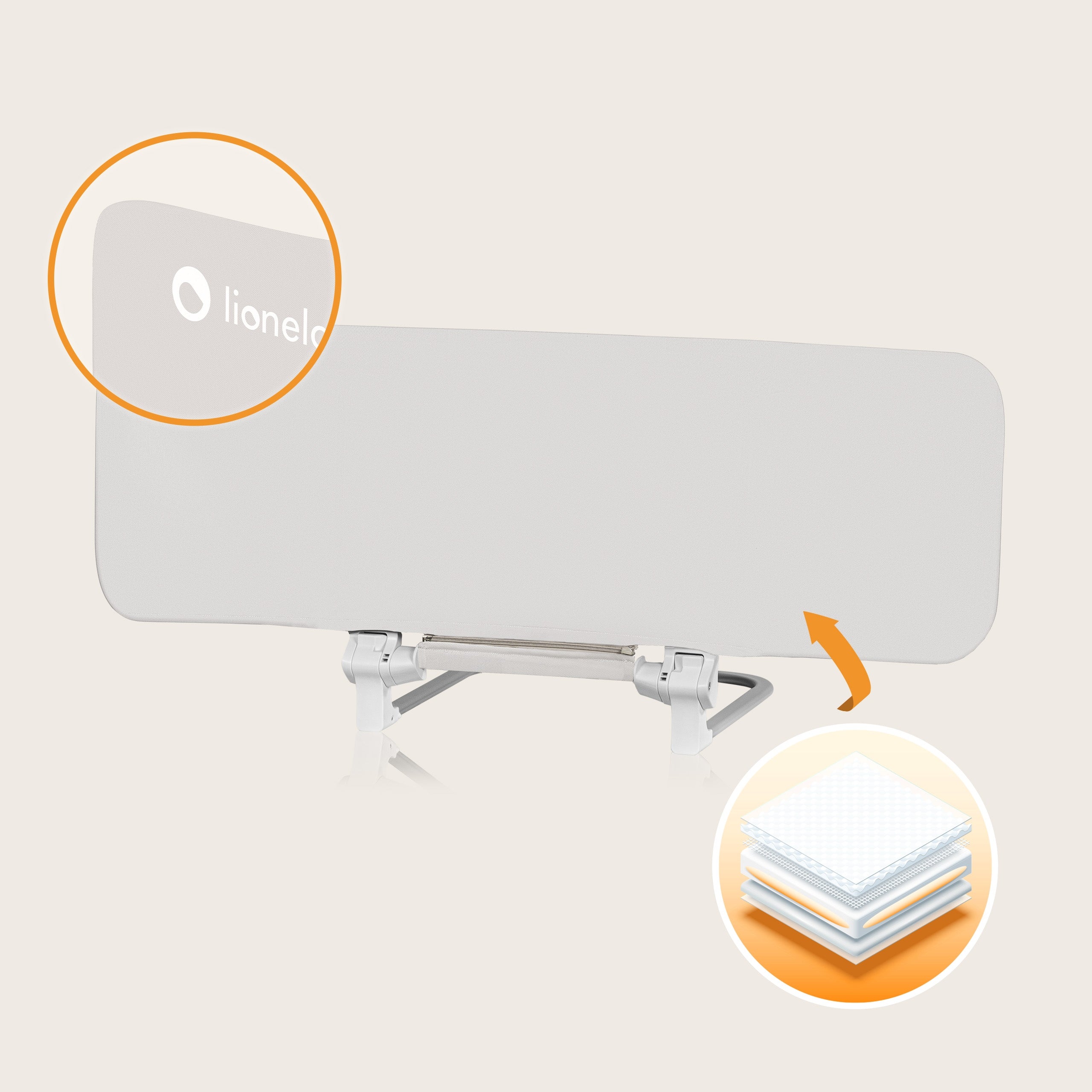 Protective barrier for bed foldable PORTABLE + bag 105 cm Lionelo Lora Packaging status original