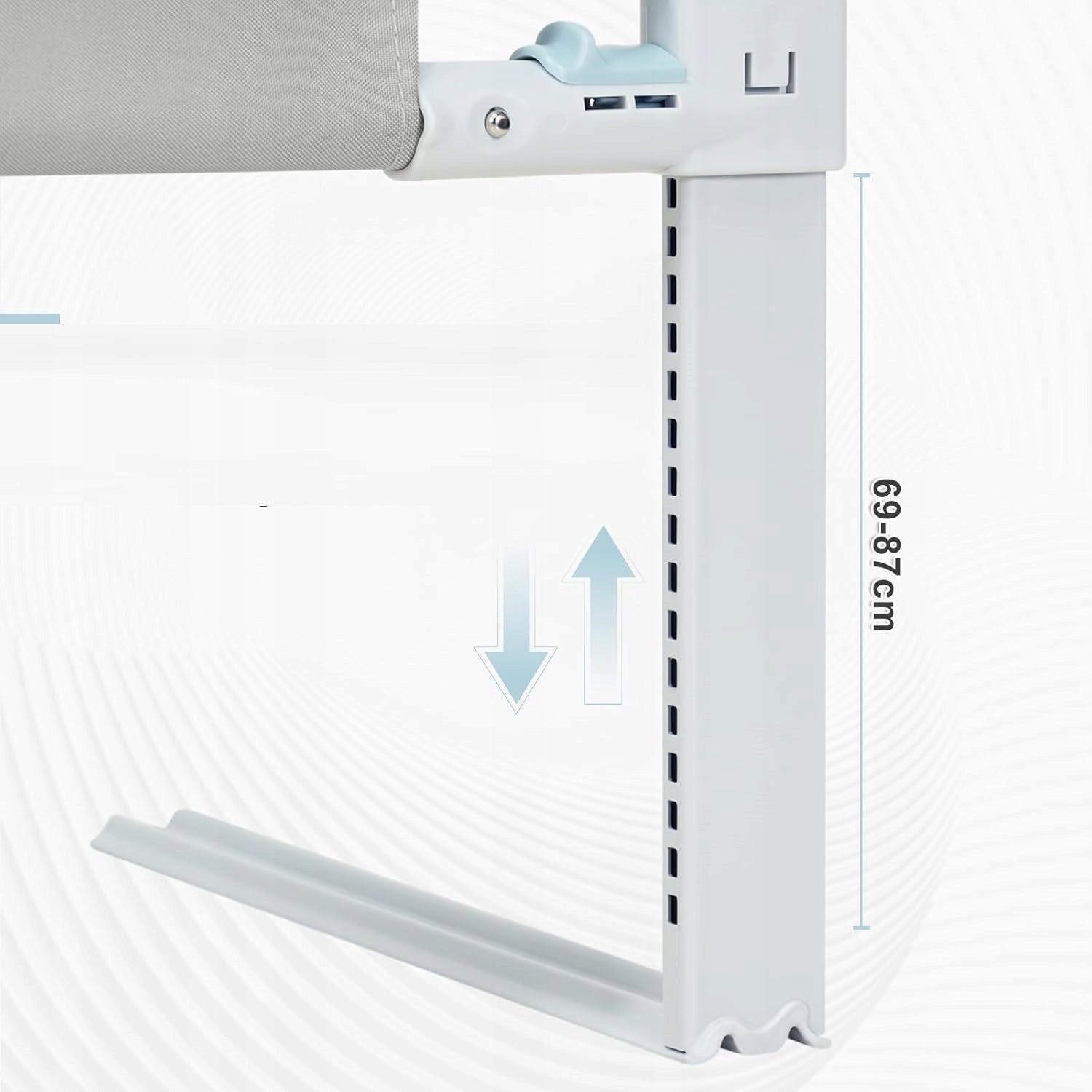 Protective barrier for children's bed against falling light grey 180 cm Brand Woltu