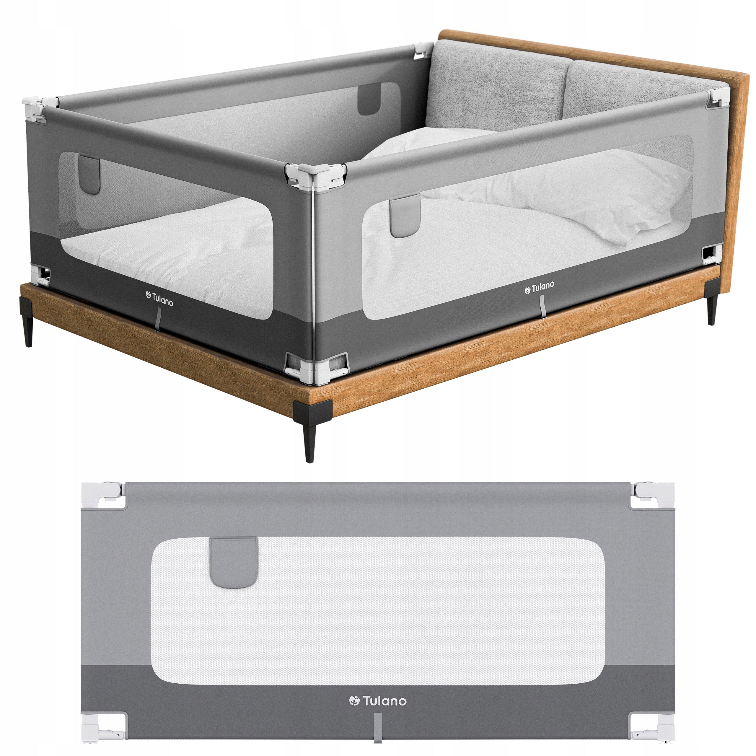 Protective bed barrier TULANO safety gate folding 160x70cm