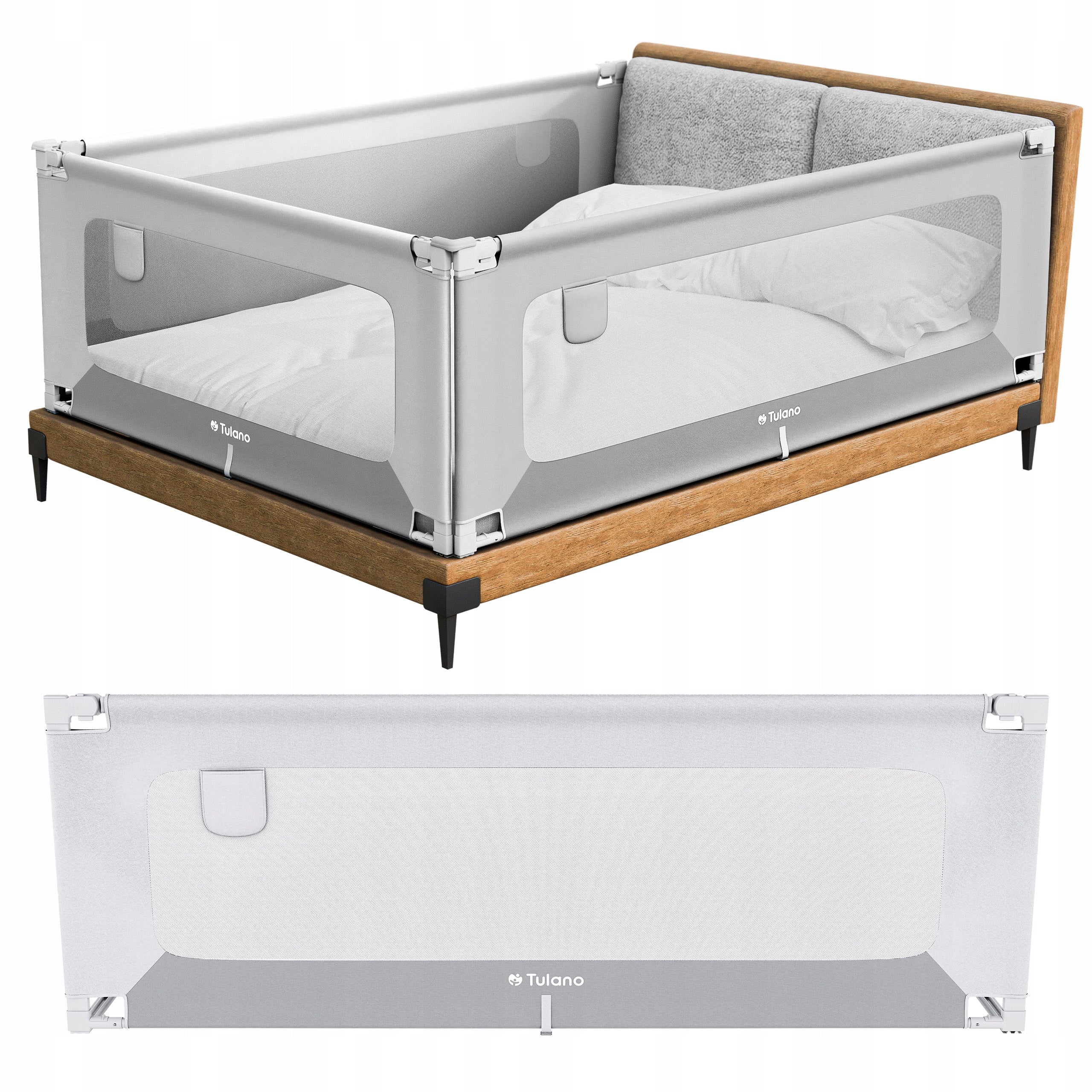 Protective bed barrier TULANO safety gate folding 200x70cm