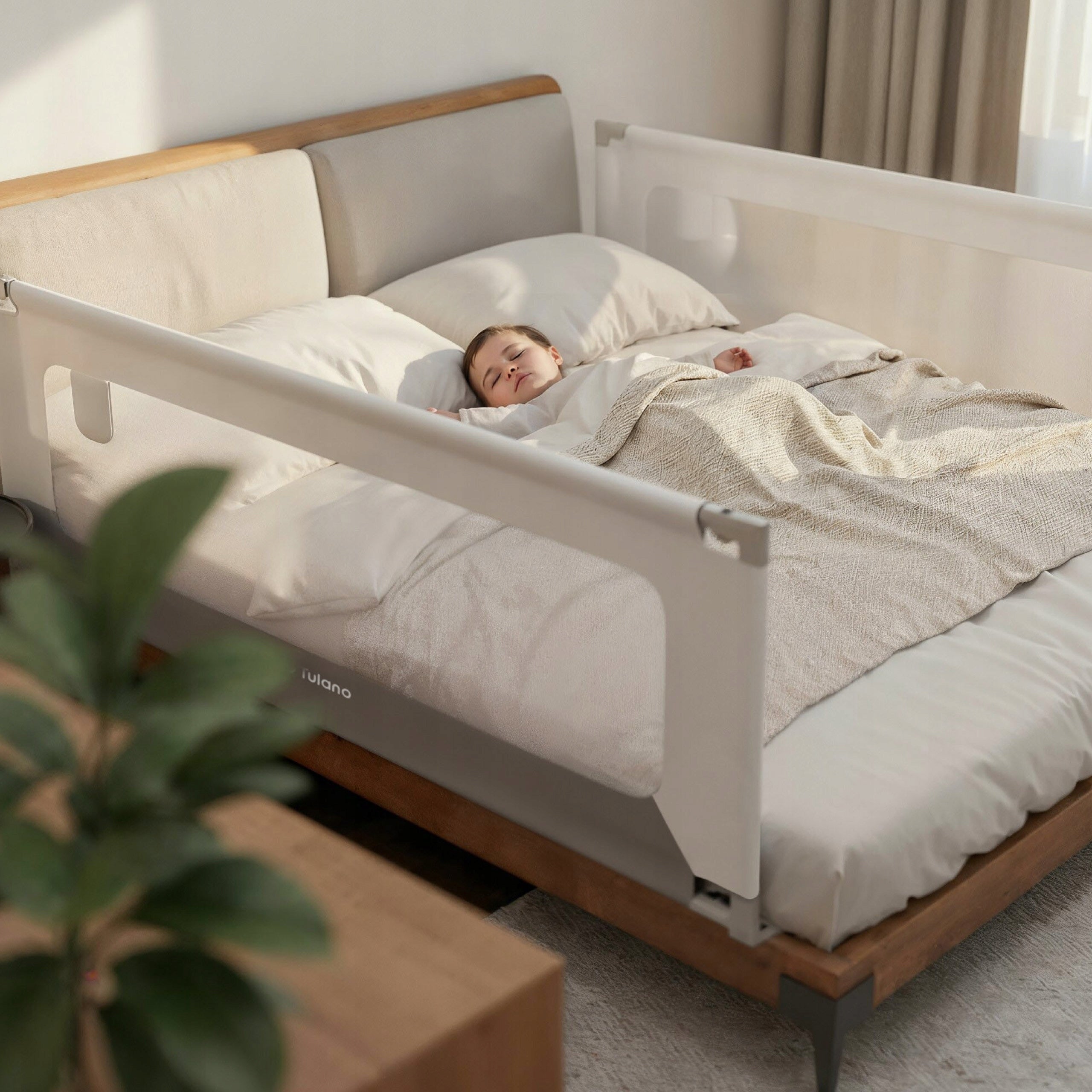 Protective bed barrier TULANO white safety folding 180x70cm Manufacturer code TN-COVER 48 WHITE-GREY