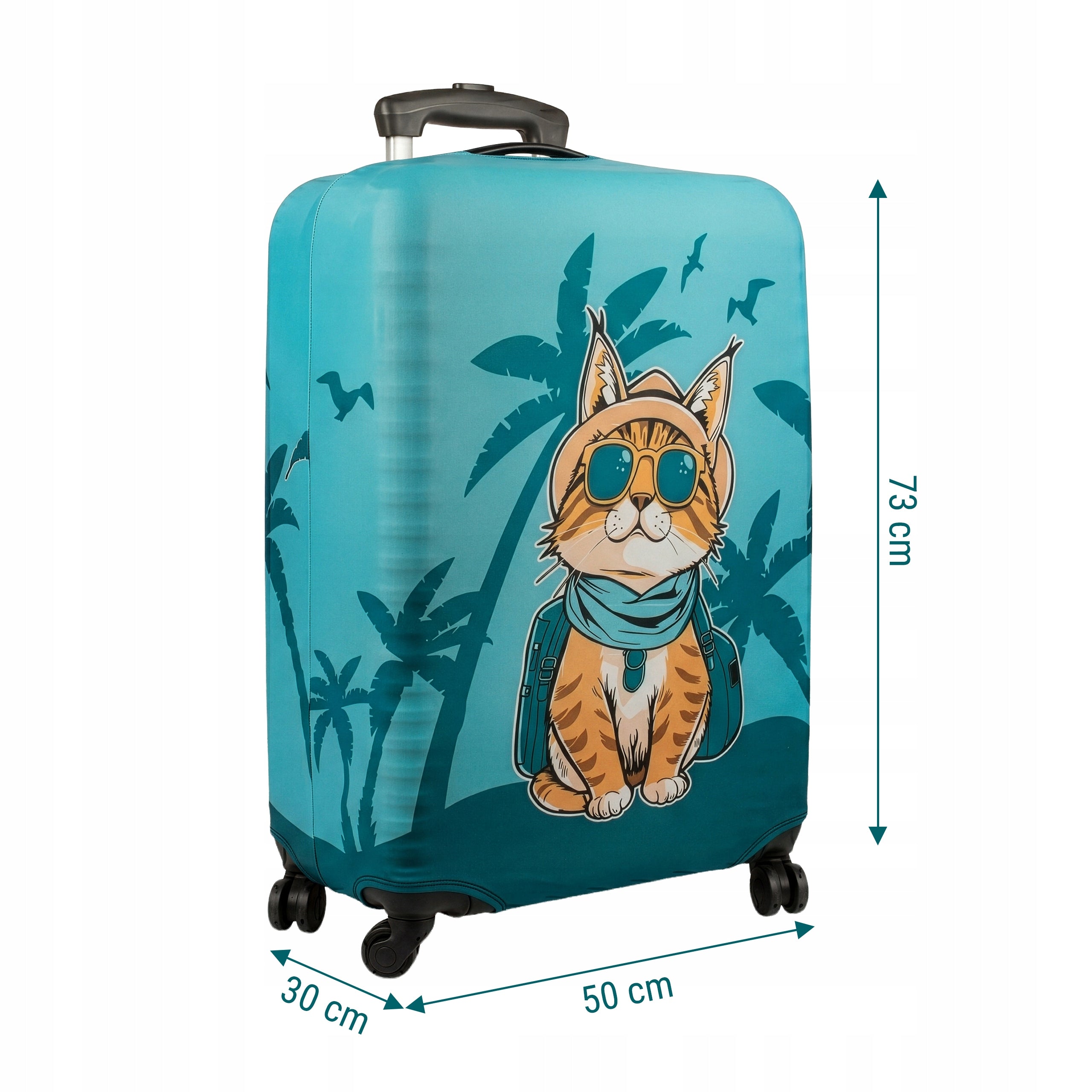Protective cover for luggage with cat motif L 73 x 50 x 30 cm Sillar Brand Sillar