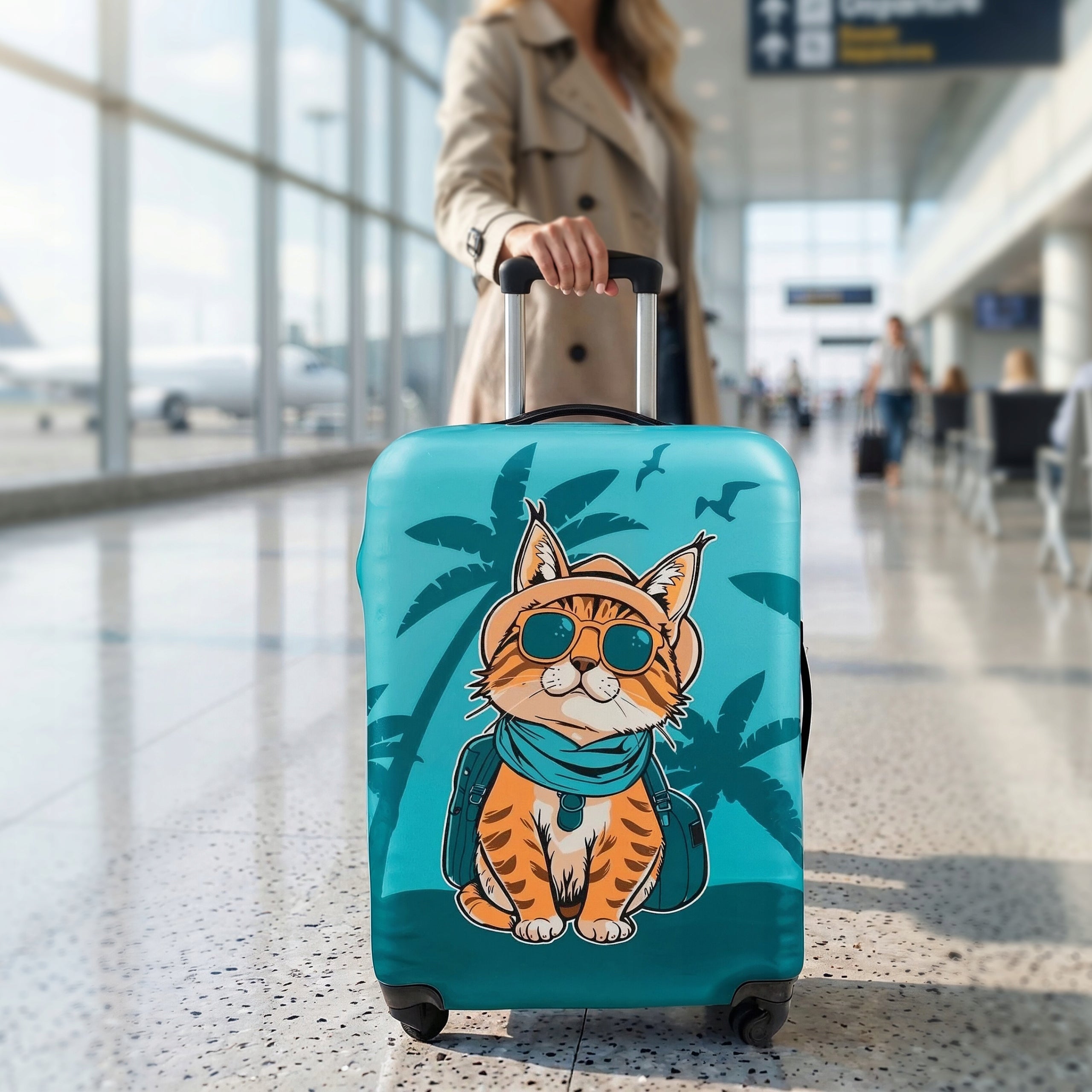 Protective cover for luggage with cat motif L 73 x 50 x 30 cm Sillar Manufacturer code SIL287-L