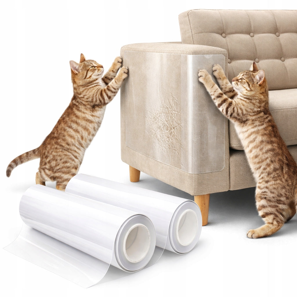 Protective film for furniture against cat 2pcs 300x20cm transparent without traces