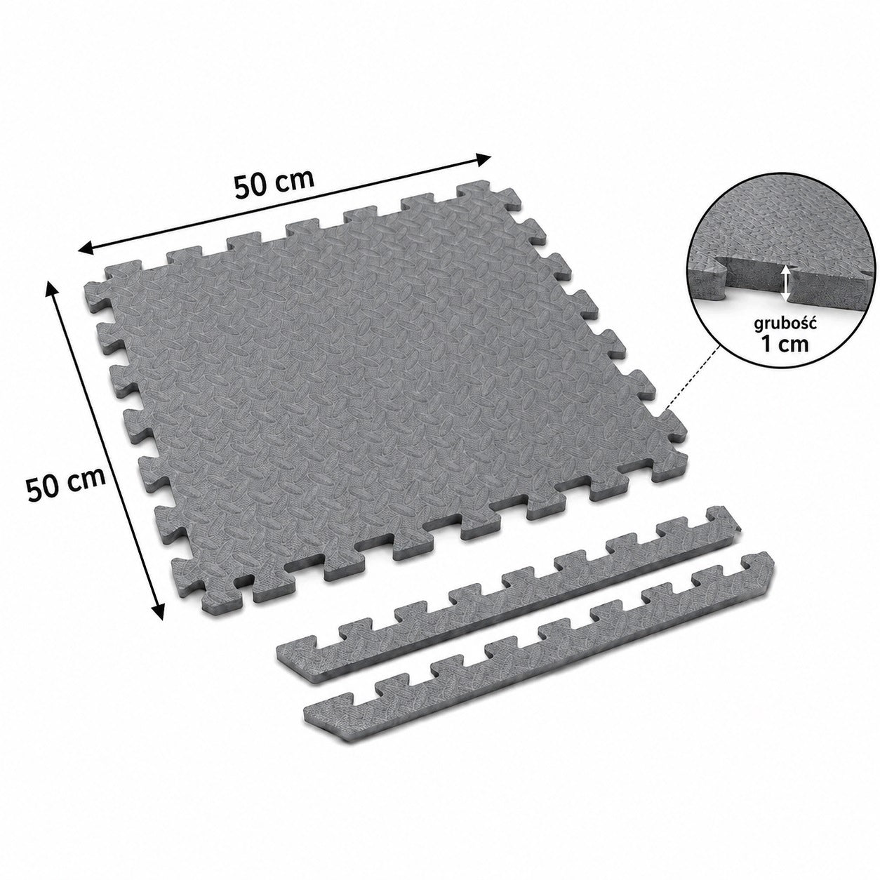 Protective foam mat puzzle 50x50 cm for gym 4 pieces + edging Resta Packaging status original