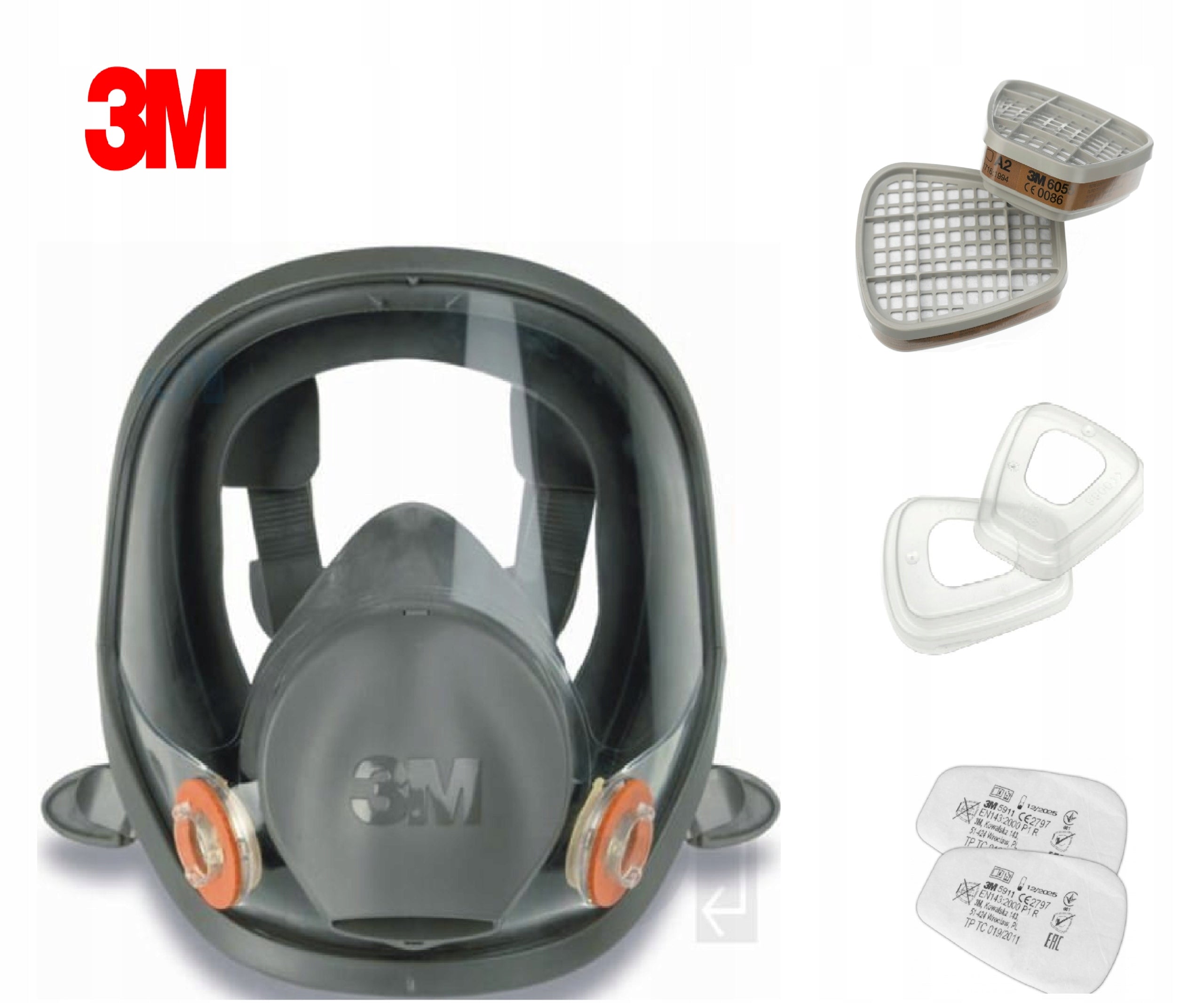 Protective mask 3M with filters 6800 Full face Original