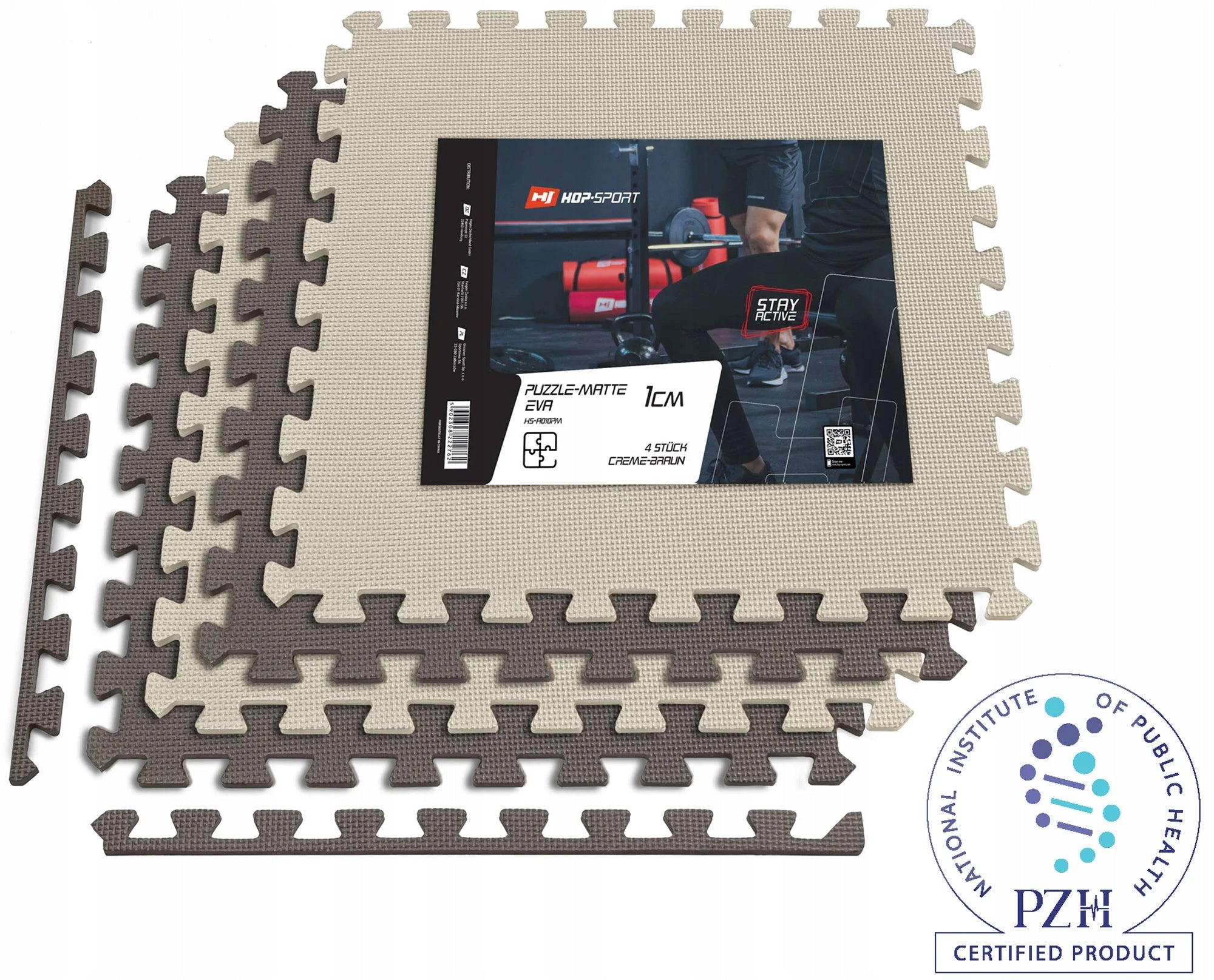 Protective mat Puzzle EVA 1 cm for exercise protective equipment 4 pieces