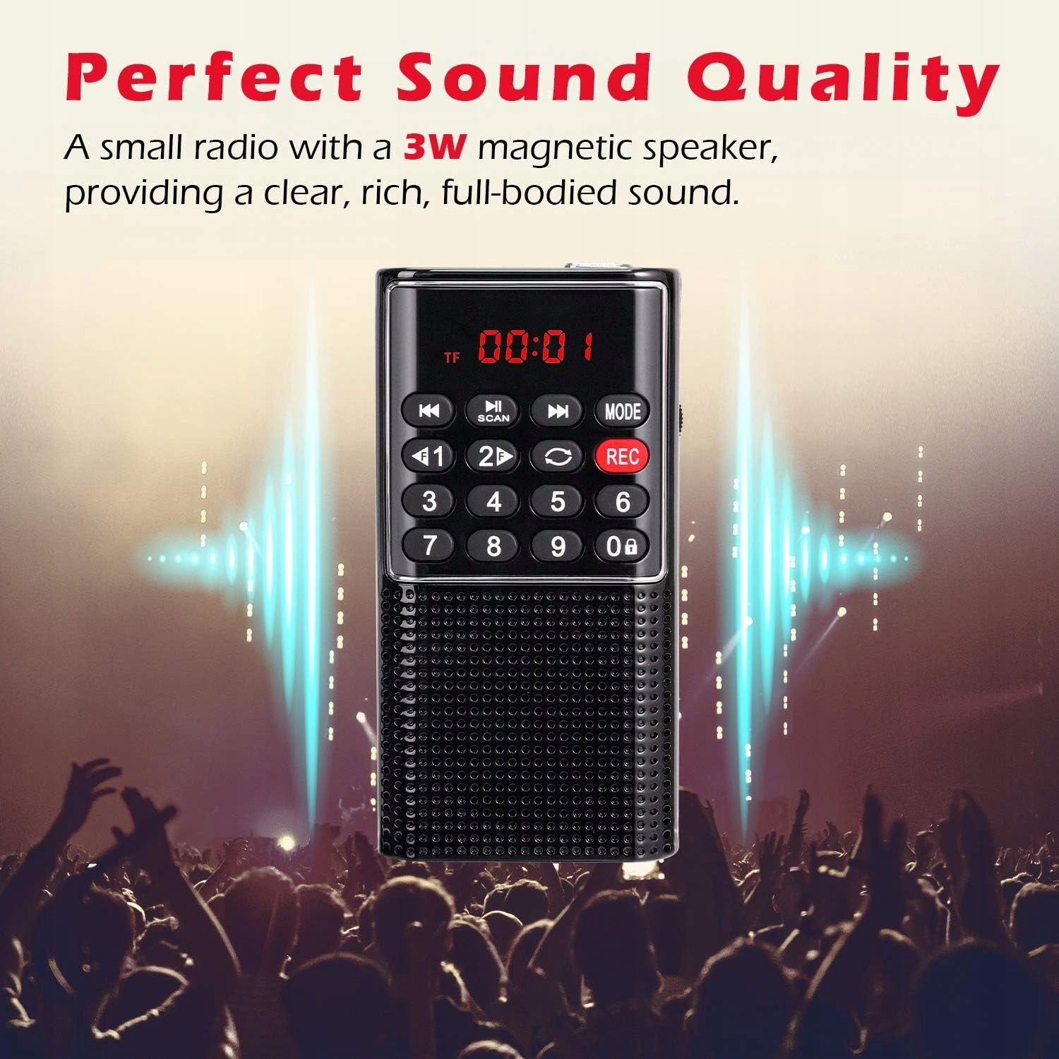 Prunus J-328 mini FM radio AUX SD/TF AKU voice recorder recording broadcast Manufacturer code J-328