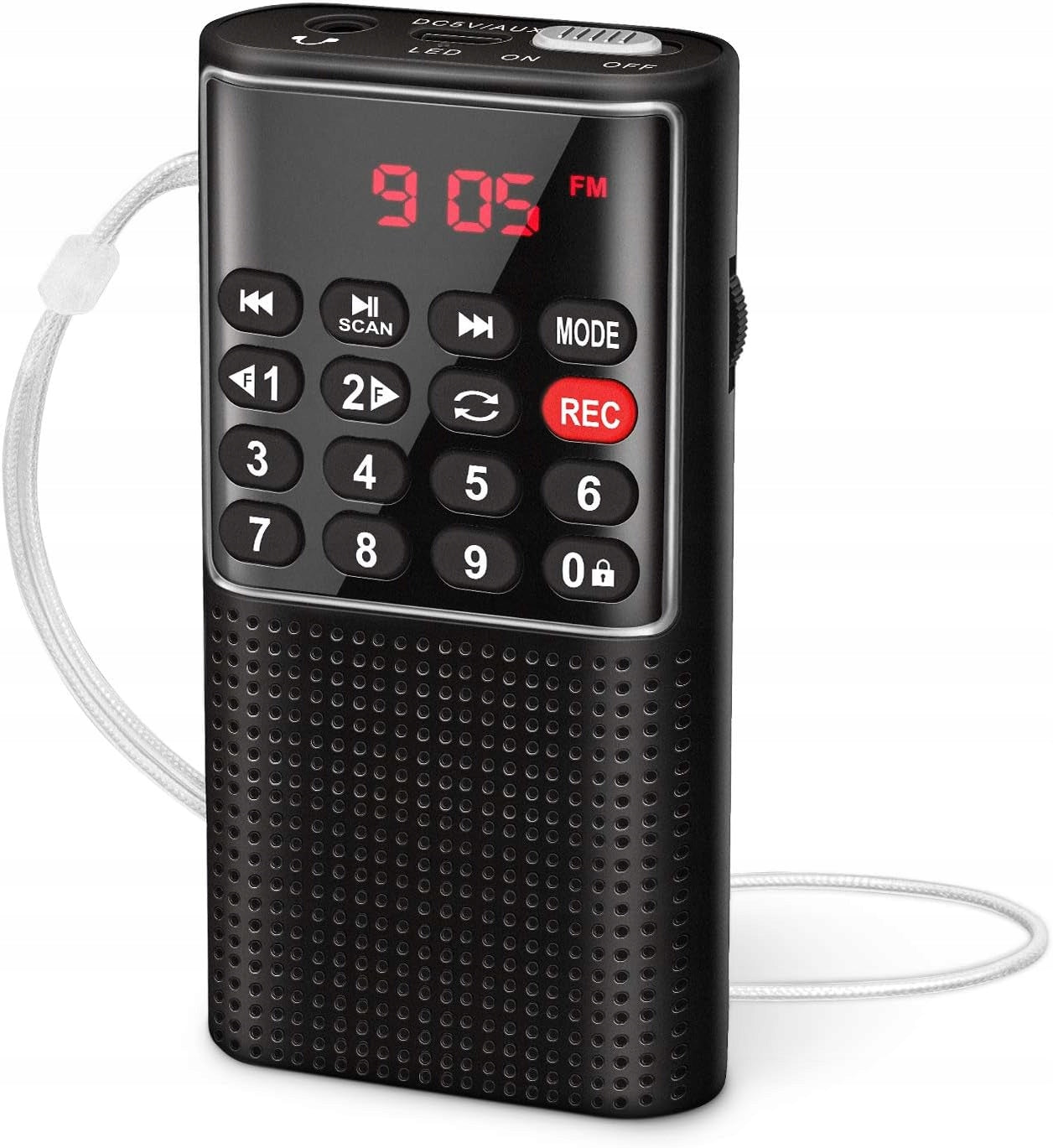 Prunus J-328 mini FM radio AUX SD/TF AKU voice recorder recording broadcast