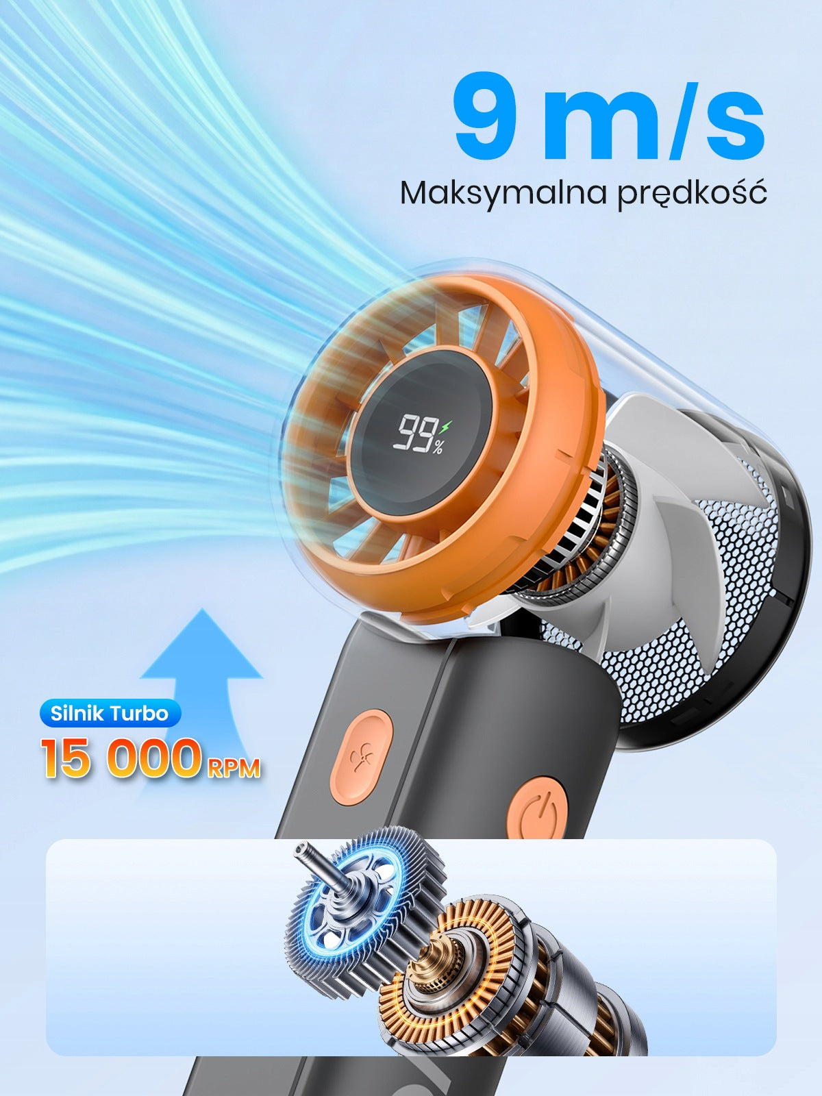 Przenosny Mini Wentylator Reczny Warmco 2w1 Wiatrak Biurkowy USB 5000mAh Manufacturer code H5