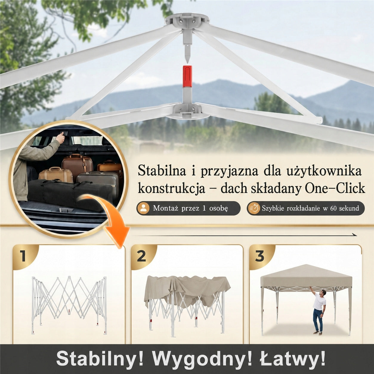Przenośny namiot ogrodowy Wszystkie akcesoria w zestawie szybki montaż Manufacturer code G-CNP25-1093-33BG