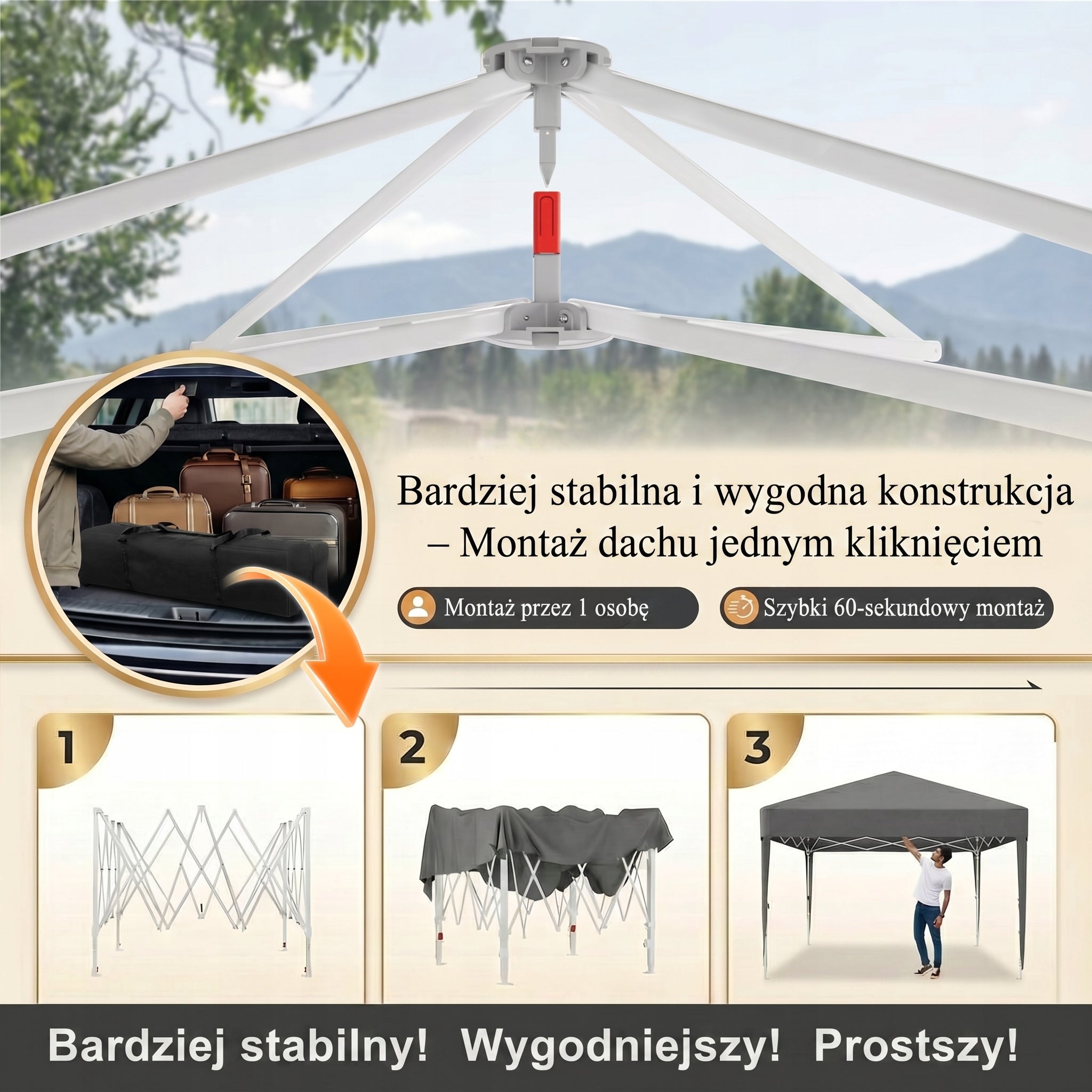 Przenośny namiot ogrodowy Wszystkie akcesoria w zestawie szybki montaż Manufacturer code G-CNP25-1093-33DGY
