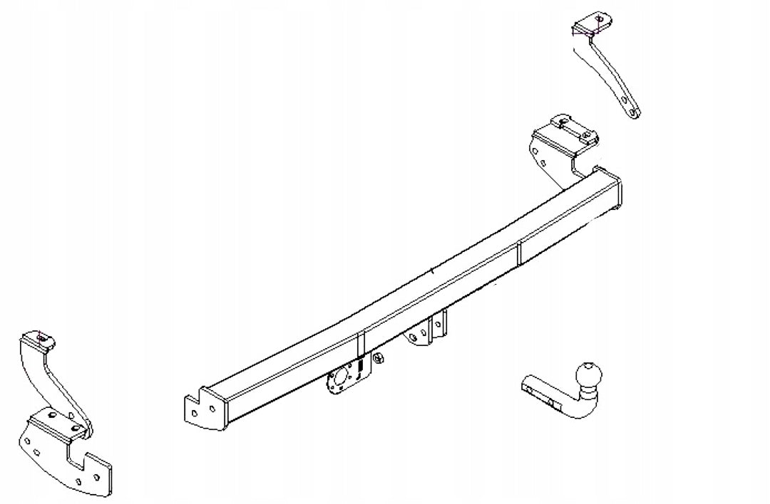 Pull 1350kg TOWING HOOK beam 7PIN Renault Kangoo 2 II Mercedes Citan Manufacturer Bizub Hak-Pol