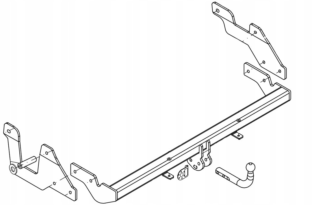 Pull 1400kg Towing Hook Dacia Dokker from 08/2012 2021 beam 13 PIN Packaging status replacement