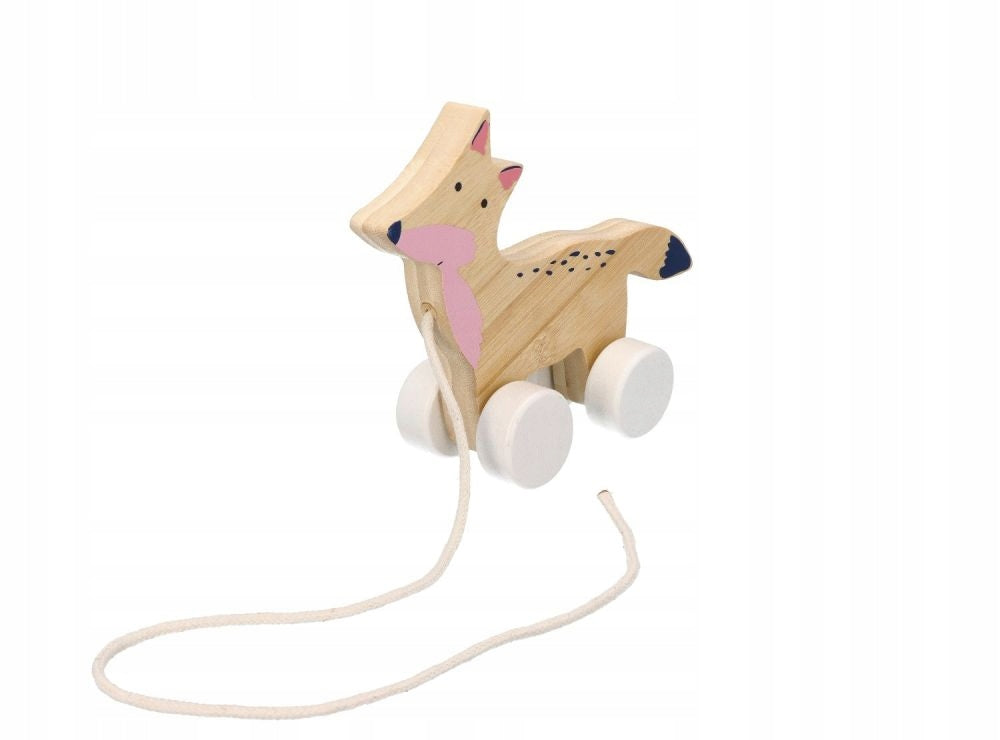Pulling Toy Wooden Bamboo Pulling Fox 12m+ Fox Brand Adam Toys
