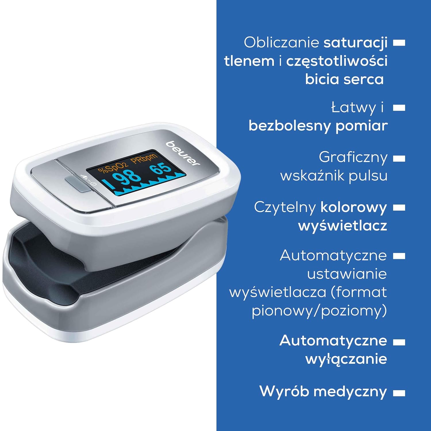Pulse oximeter Beurer PO 30 finger SpO2 and pulse measurement Medical device no