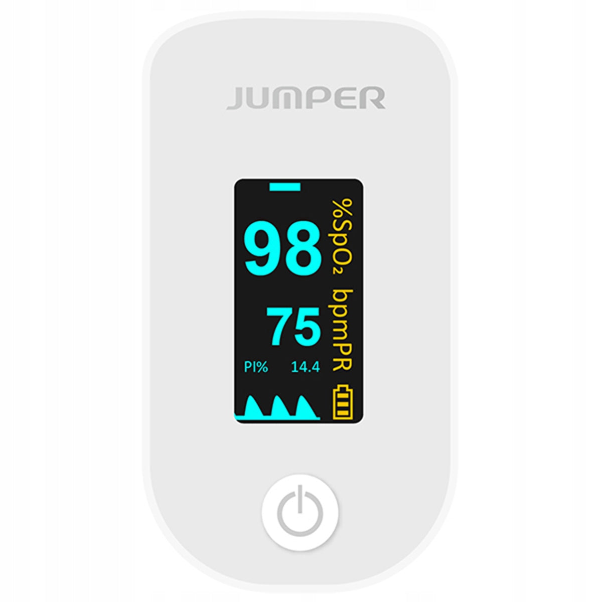 Pulse oximeter JUMPER with screen Medical Certificate measurement SpO2 Color white