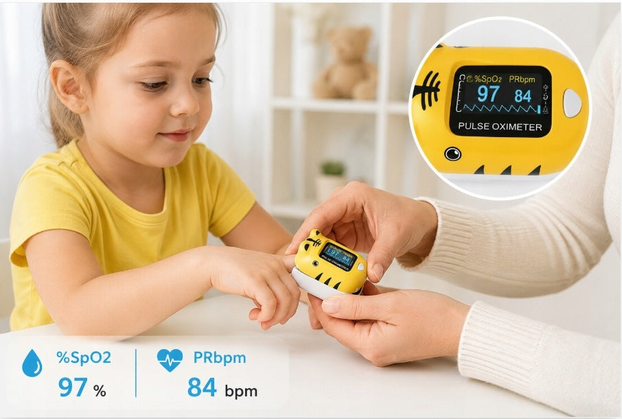 Pulse oximeter for children CONTEC CMS50Q1 Yellow! Medical device yes