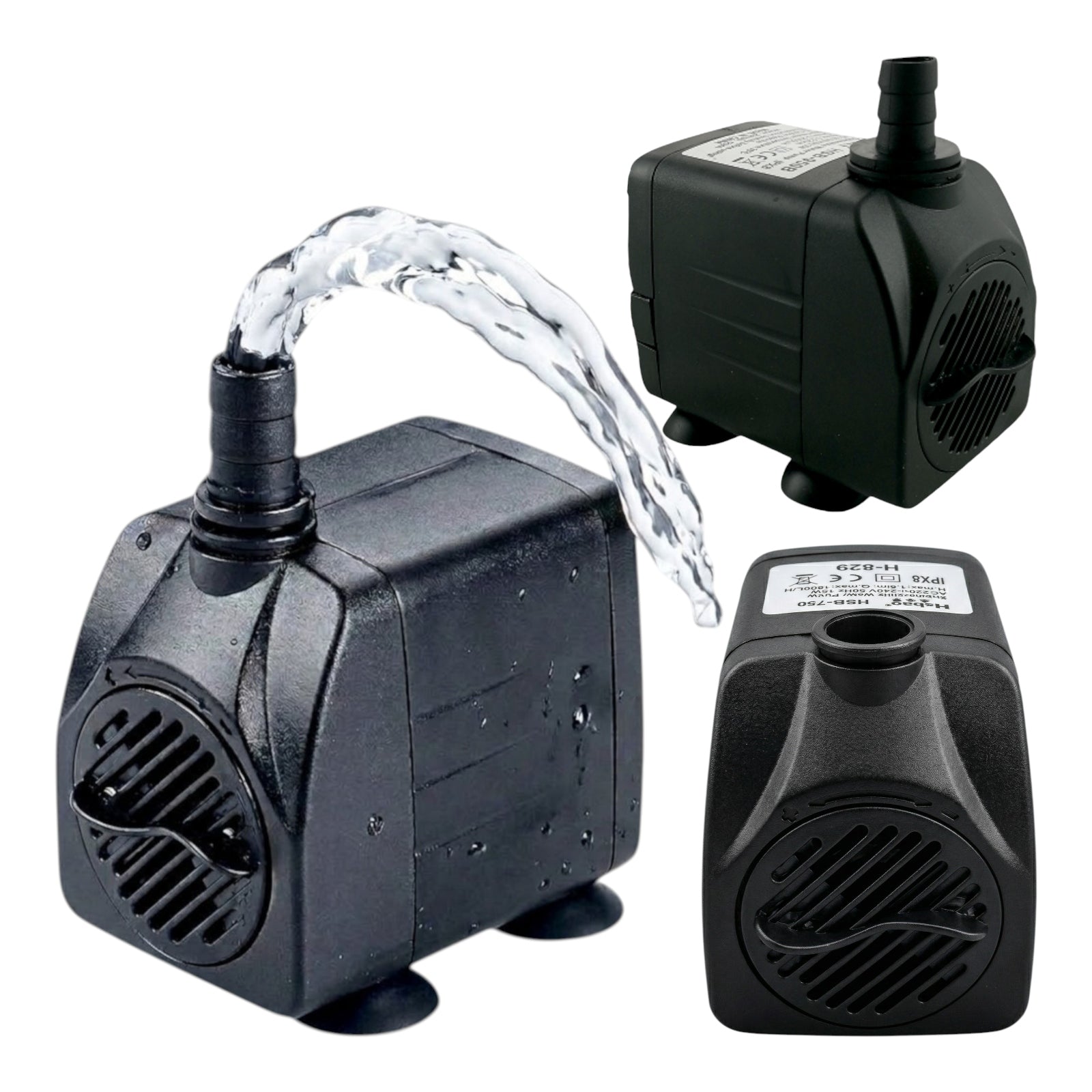 Pump for pond water HSB-750 1000l/h 15W FOUNTAIN Cascade ADJUSTMENT