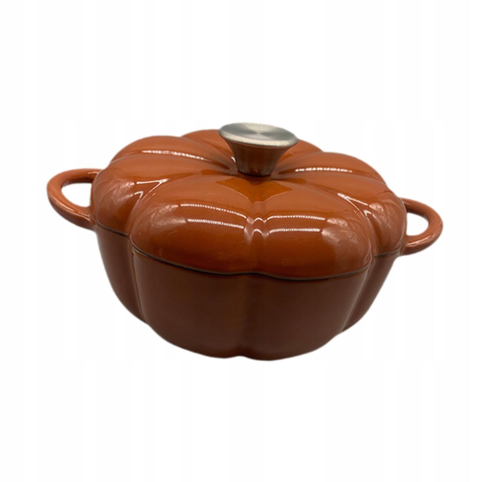 Pumpkin Enamel Stew Pot Practical with Cover Micro Pressure Pot Home Capacity 1 l