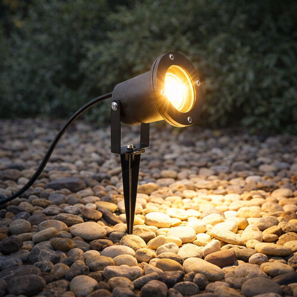 Punched garden spotlight GU10 Garden lamp alu 230V with cable 1m Packaging status original