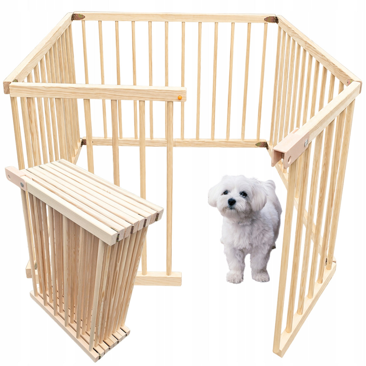 Puppy dog fence playpen FOLDING for home 2in1 wooden enclosure 360x61
