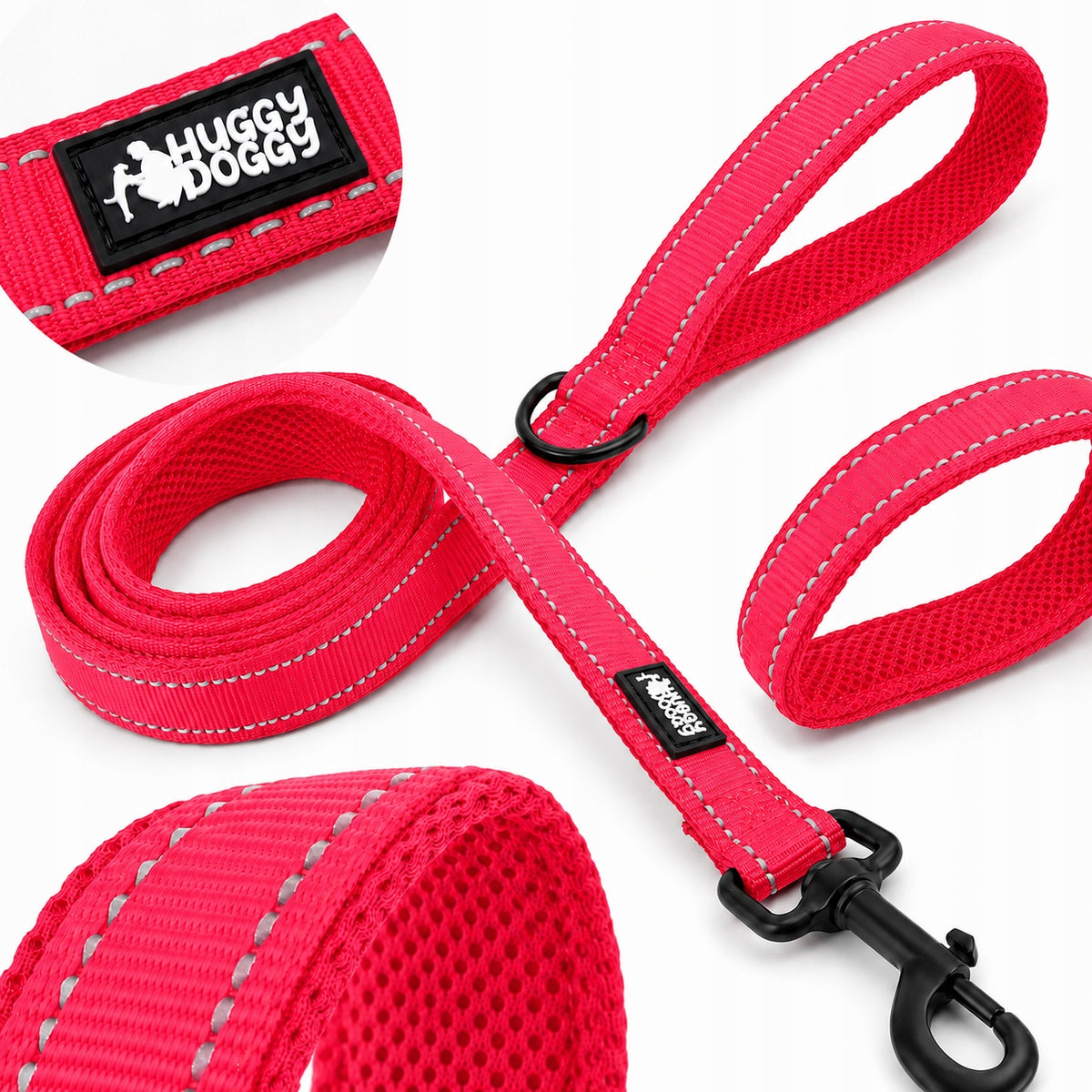 Puppy dog leash reflective red HUGGY DOGGY light york shih S
