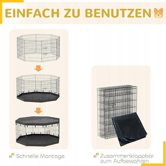 Puppy dog playpen catwalk 159x159x76 cm roof door mat Manufacturer code PawHut