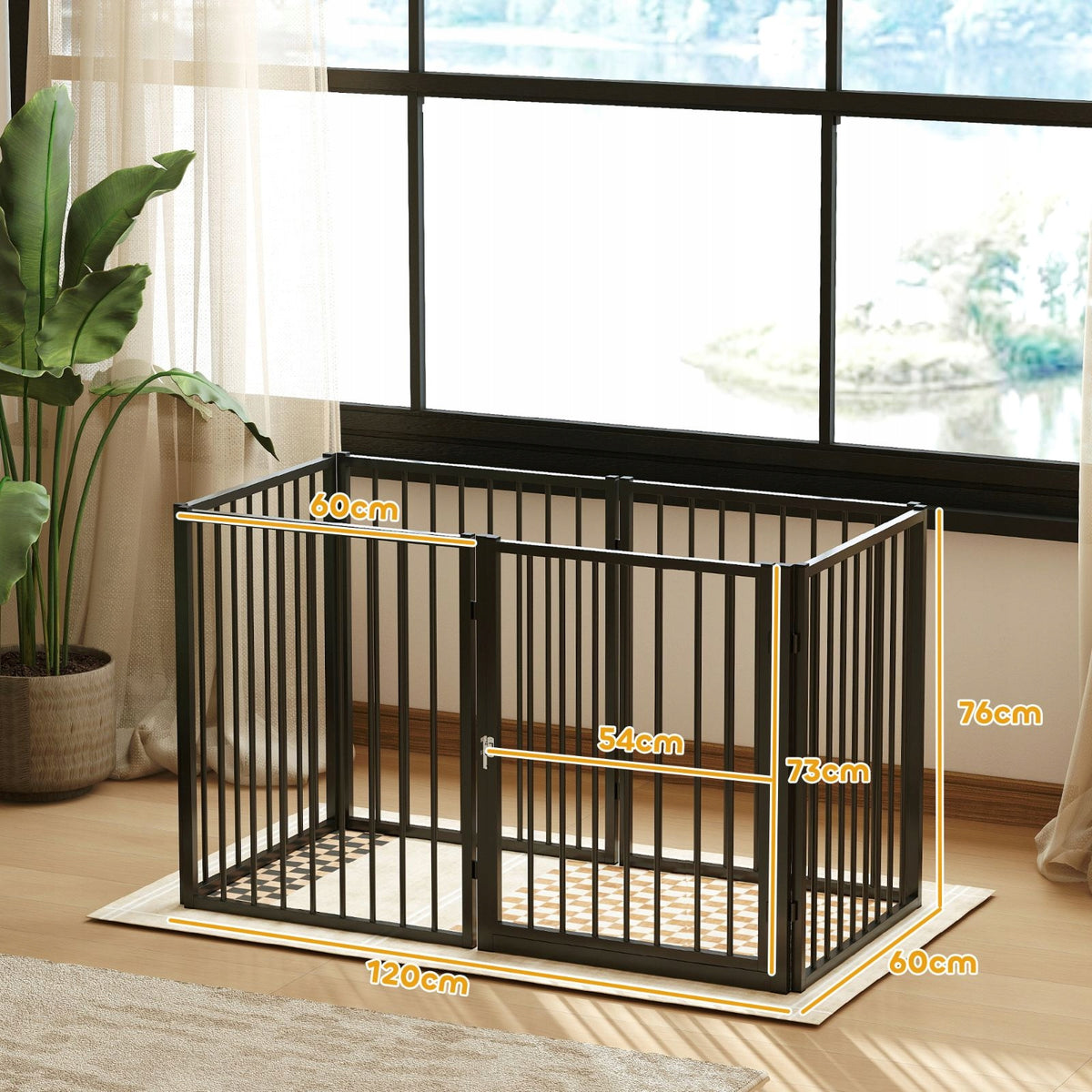 Puppy enclosure 6 panels with door, black Manufacturer code D06-237v01bk