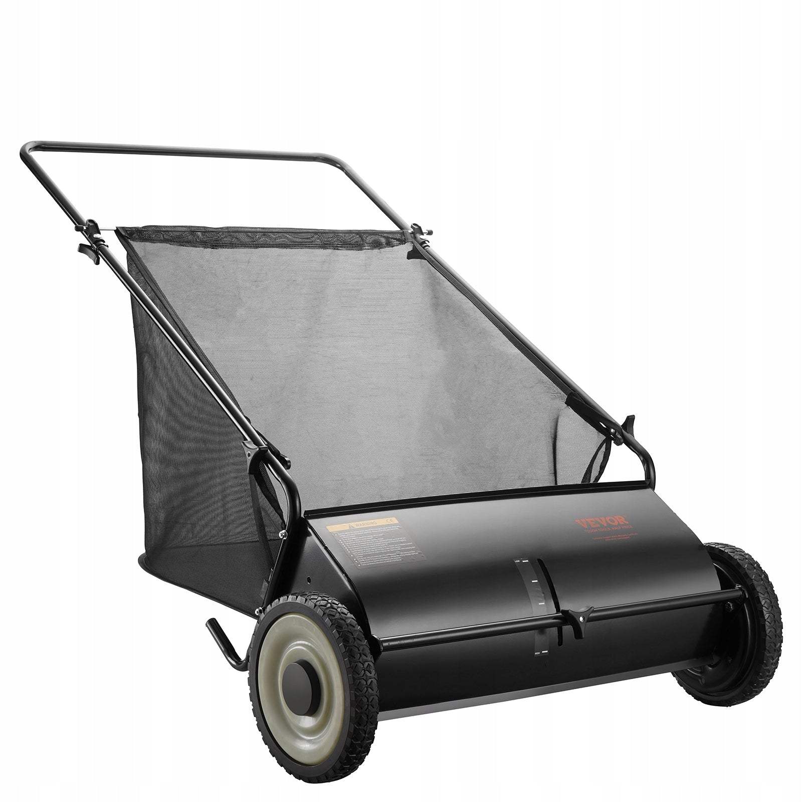 Push Lawn Sweeper 26-inch Leaf Grass Collector 7 cu. ft. 4 Brushes Steel