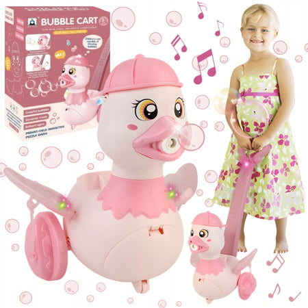 Pusher Duck Movable Wings for Making Soap Bubbles LED Sound