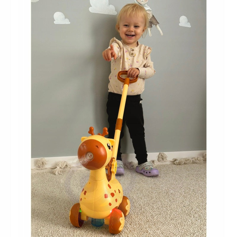 Pusher Giraffe 2in1 Soap Bubble Making Machine for Kids WOOPIE Packaging status original
