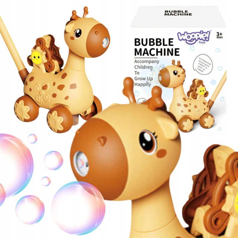 Pusher Giraffe 2in1 Soap Bubble Making Machine for Kids WOOPIE
