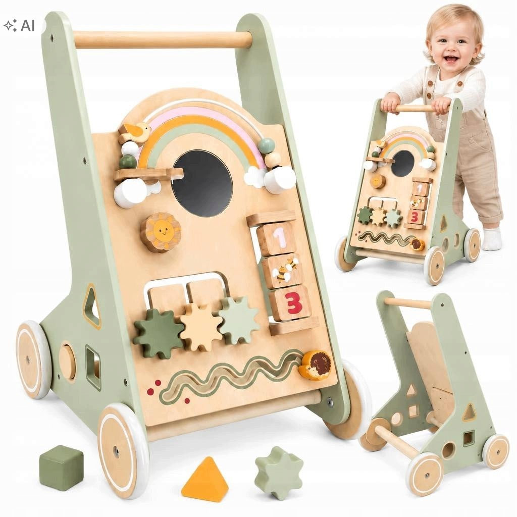 Pusher Walker Educational Sorter 18m Wooden Kids Blocks Shapes