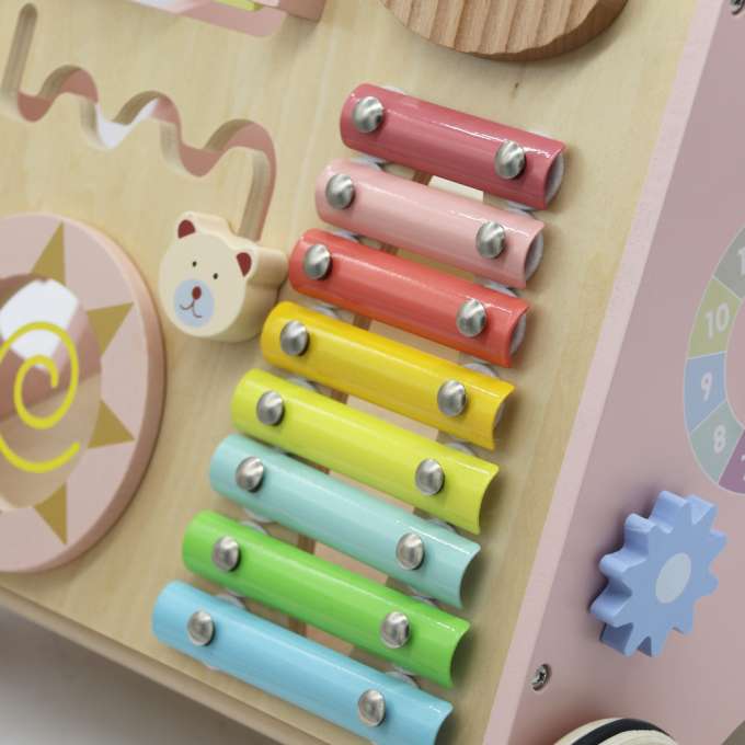 Pusher for baby wooden walker with abacus pink Brand Ikonka