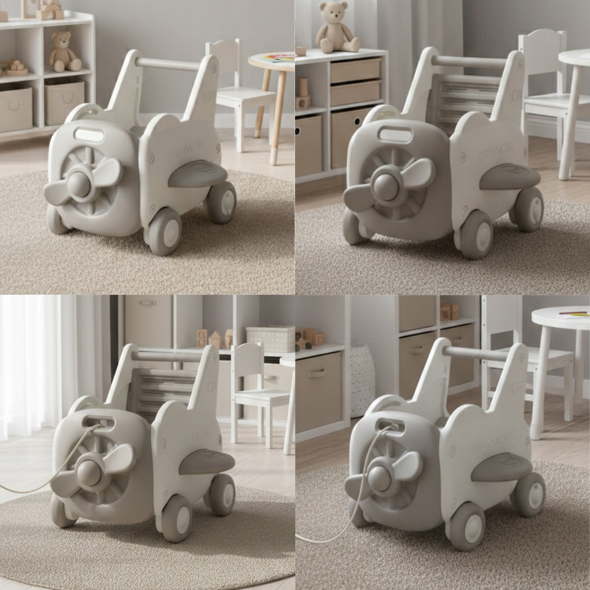 Pusher walker ride-on for baby 2in1 airplane with MICCOO wheel adjustment Packaging status original