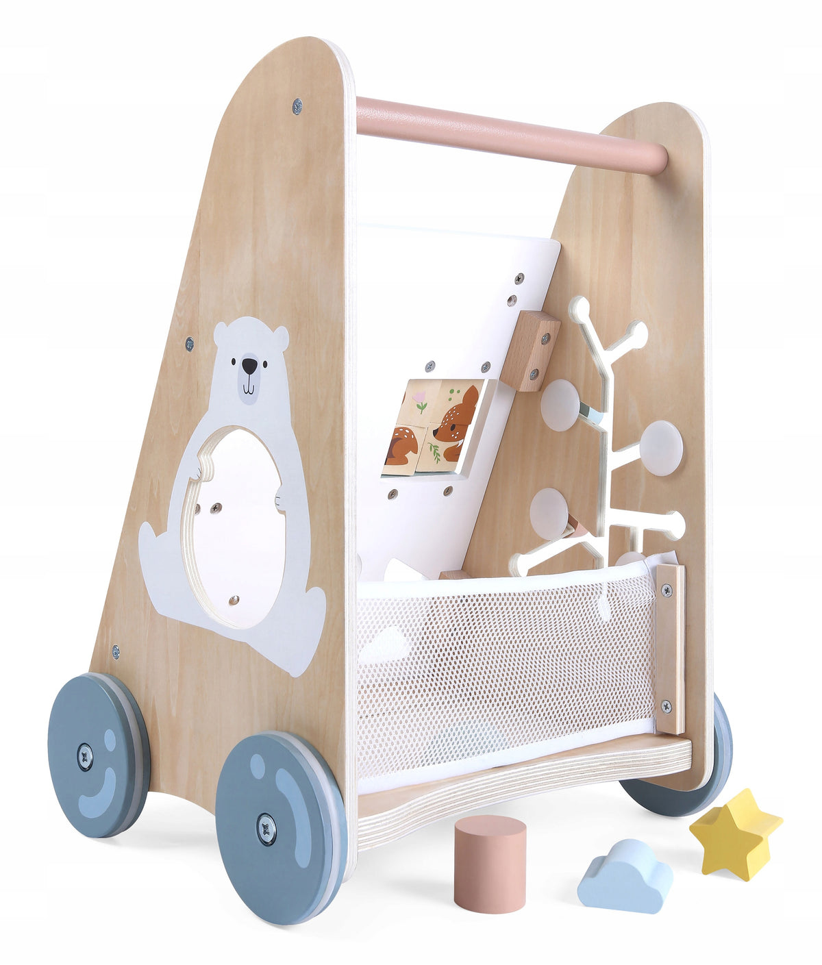 Pusher wooden educational walker with moving elements ECOTOYS Manufacturer code 2145