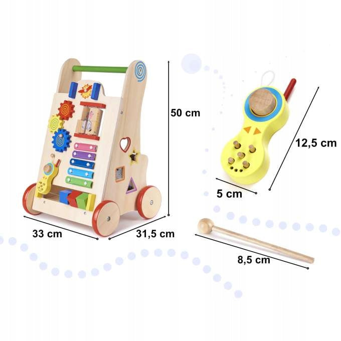 Pusher wooden sorter board stroller skandi Brand Adam Toys