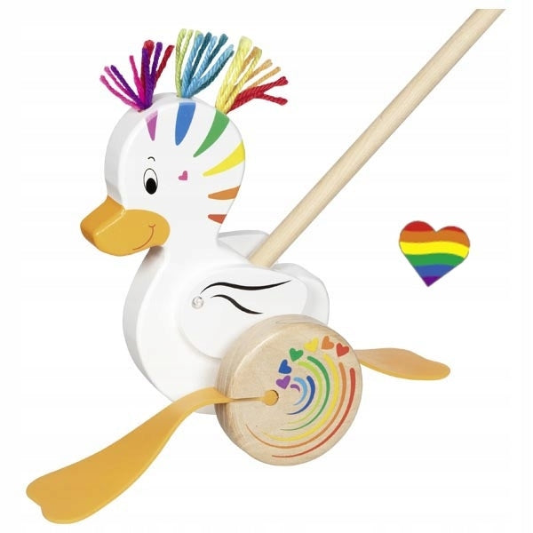 Pushing Duck Colorful Wooden Toy for Toddler Goki Character/Title none