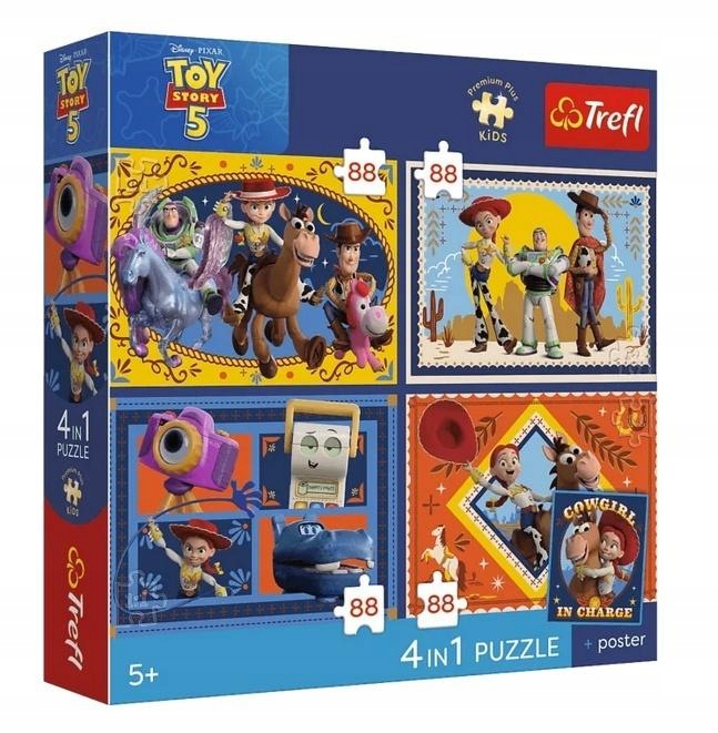 Puzzle 4in1 Toy Story 5 + poster TREFL