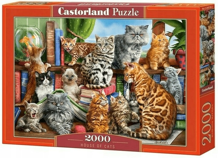 Puzzle Castorland 2000 el, house full of cats